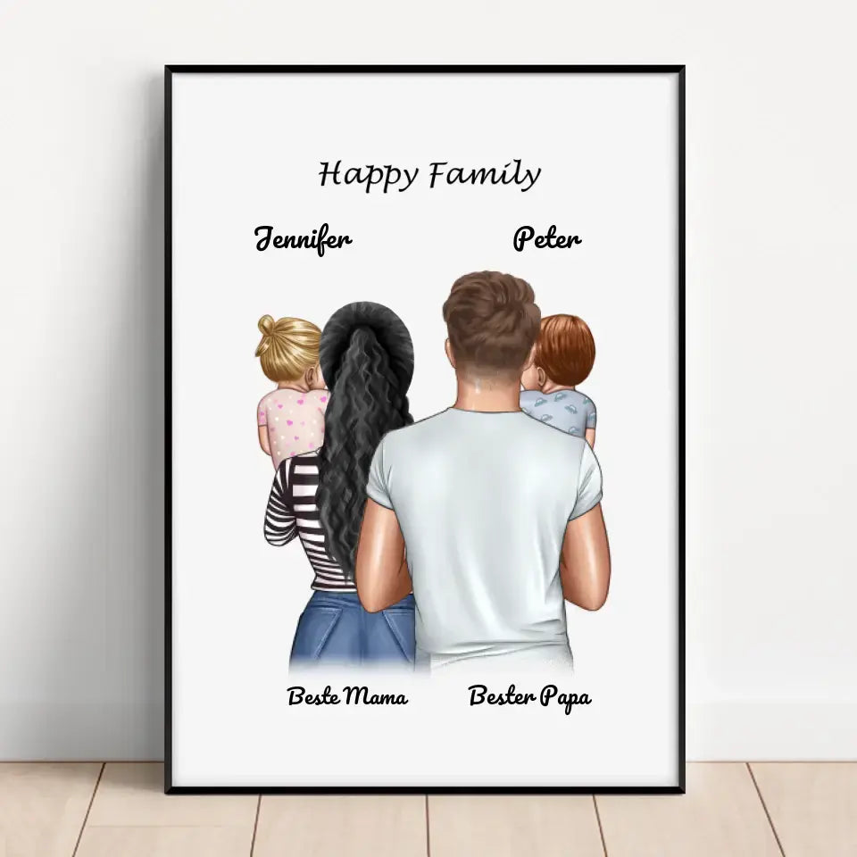 Personalized Poster Gifts: Best Dad and Mom with Children